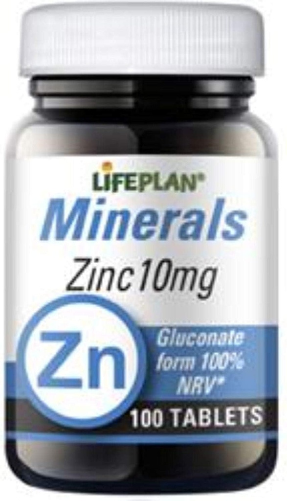 Plano de vida 10mg Gluconato de zinco Elemental - Embalagem de 100 comprimidos