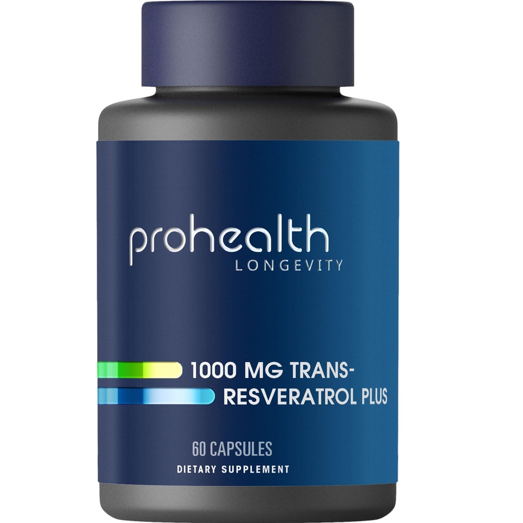 ProHealth Resveratrol 1000mg □ Puro Trans-Resveratrol Mais Quercetin, Red Wine & Green Tea Extract