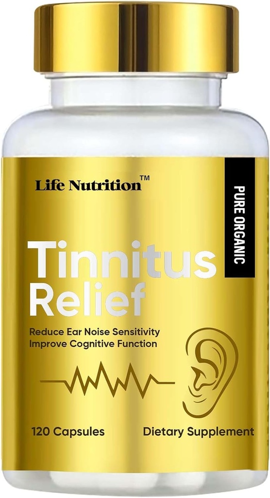 Vida Nutrição 1200MG Alívio de zumbido para Ringing Orelhas, OTC Flavonoid Orelha Saúde Vitaminas, Bioflavonoides e Vitamina C,120 Caplets
