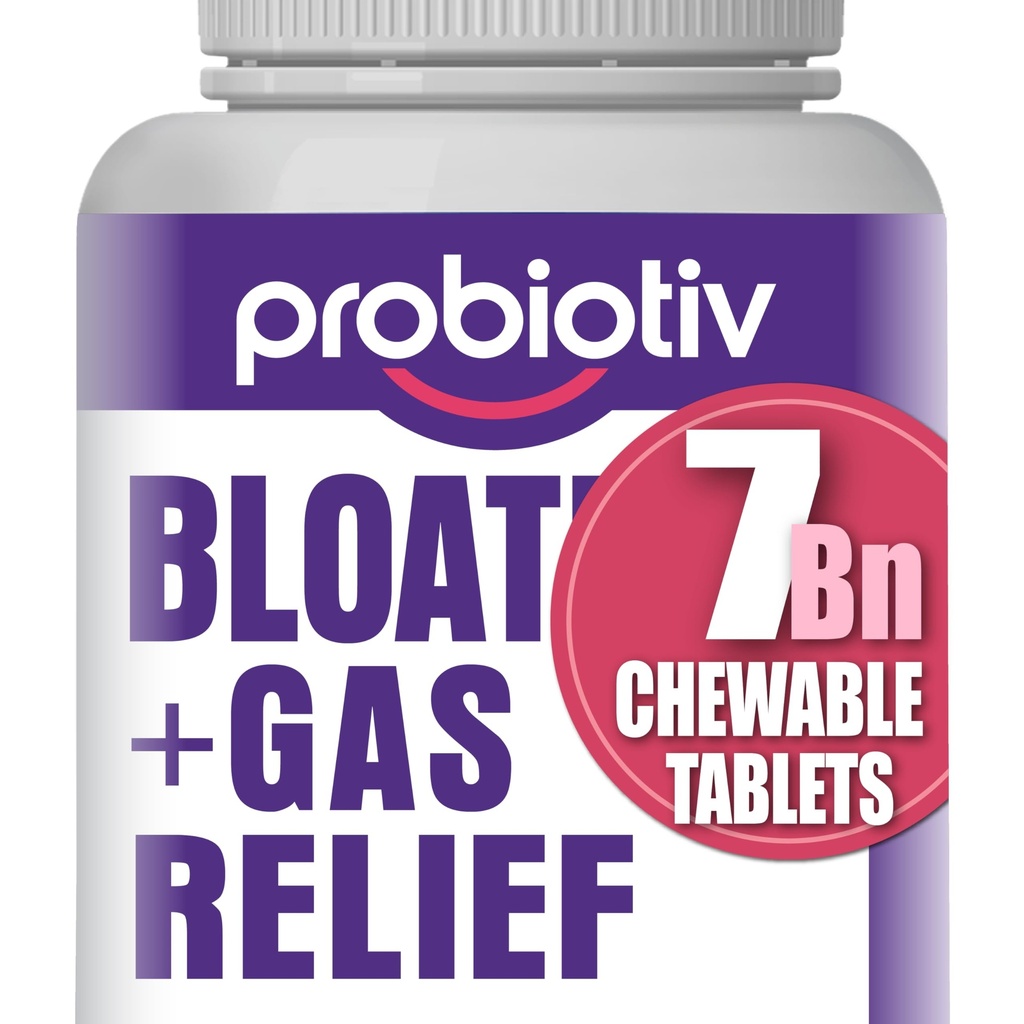 Gas & Bloating Support for Women and Men 7 Bilion UFC – Mastigable Probióticos & Lactobacillus Reuteri, Digestive Enzimas Digestivas Digestivas Diárias para Ocasional Bloating, Gut Comfort & Digestive Health