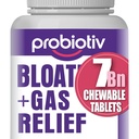 Gas & Bloating Support for Women and Men 7 Bilion UFC – Mastigable Probióticos & Lactobacillus Reuteri, Digestive Enzimas Digestivas Digestivas Diárias para Ocasional Bloating, Gut Comfort & Digestive Health