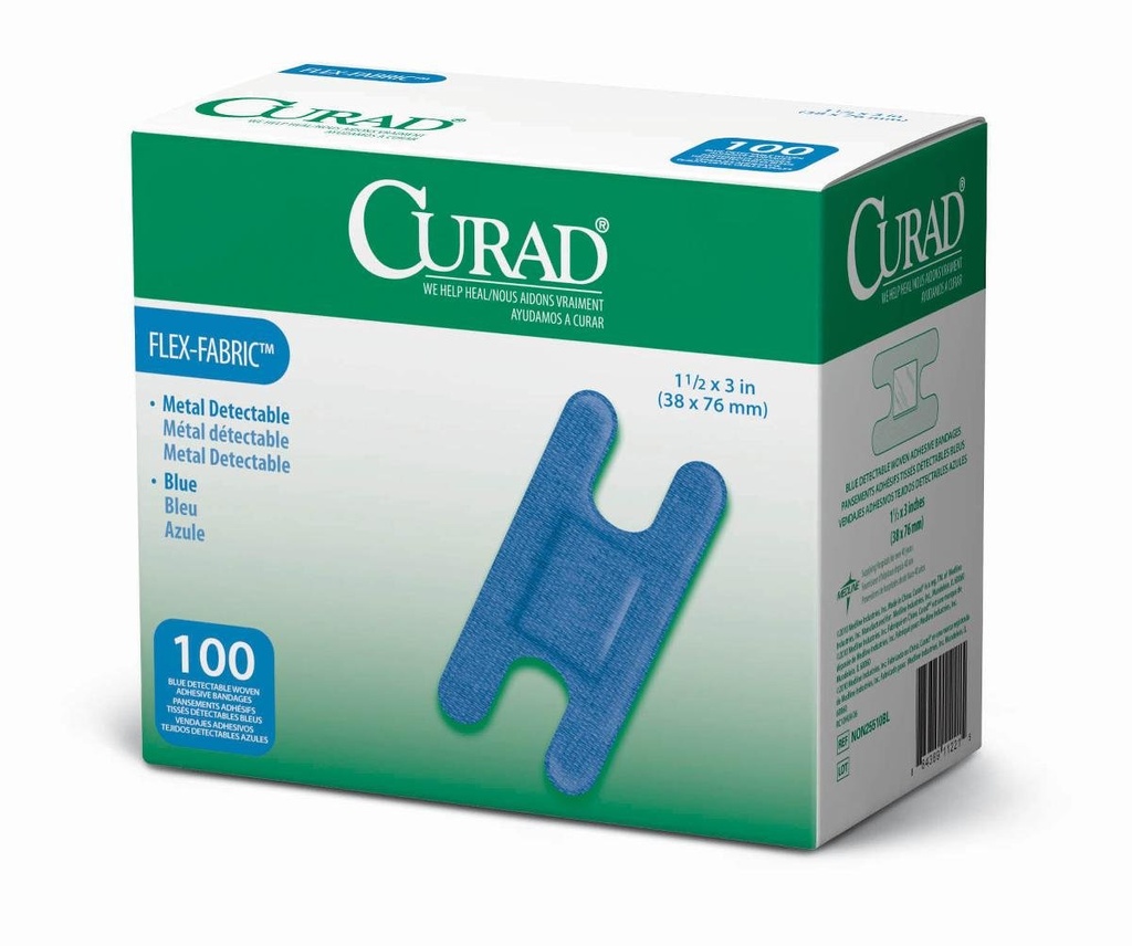Curad Knuckle, bandagem detectável azul tecido, 100-conta