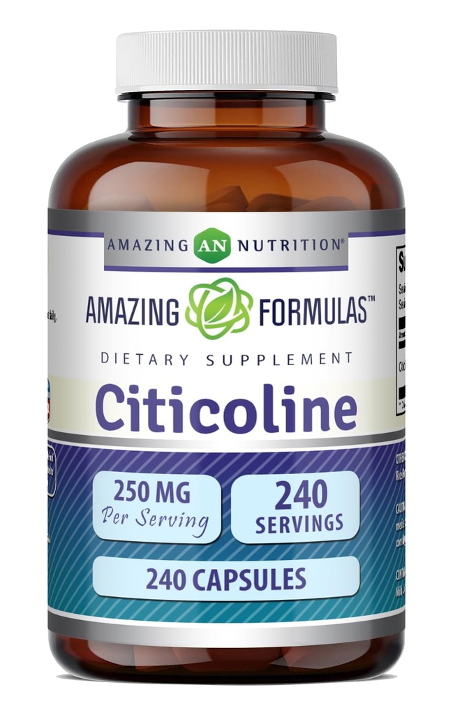 Fórmulas surpreendentes Citicoline 250 Mg . Cápsulas Suplemento . Não-GMO . Gluten Free .. Made in USA (240 Count)