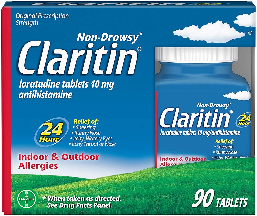 Claritin Interior & Exterior Alergia Alívio, 90-Tablets