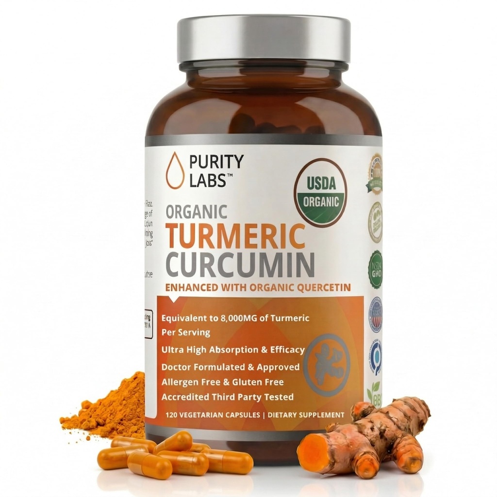 Laboratório de Pureza Suplemento de Curcumina Turmérica Orgânica com Piperine 2,250 MG/Servir 95% de Curcuminóides Suplementos Turméricas, Antioxidante Alívio da Dor articular, Músculo e Apoio ao Cérebro