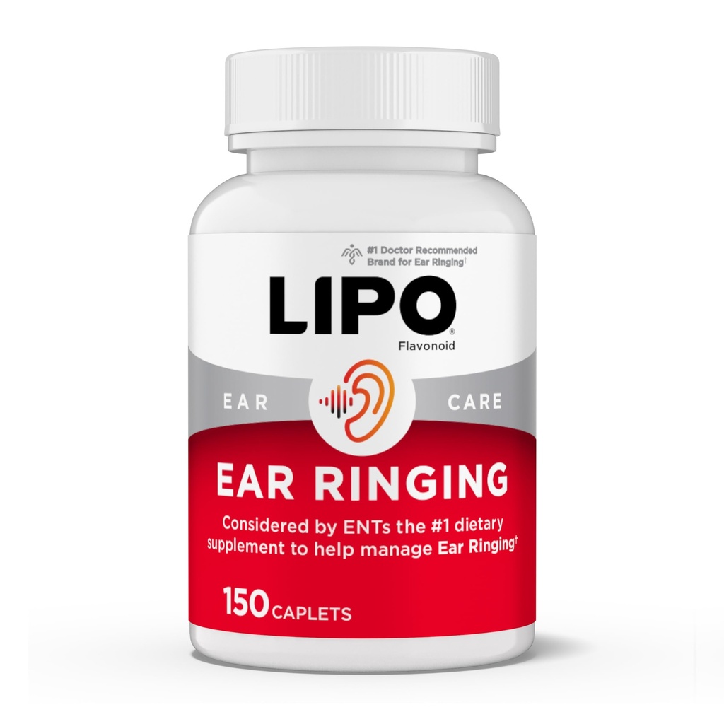 Lipo-Flavonóide Plus Alívio de zumbido - Médico-Recomendado para Ringing Orelhas - Complexo Bioflavonóide de Limão clinicamente Proven com Vitaminas C, B1, B2, B6, B12, & Cálcio - 150 Caplets