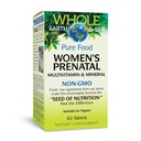 Factores naturais Terra inteira & Mar, Mulheres pré-natal multivitamínico e mineral, Suplemento alimentar inteiro, Vegan, 60 Comprimidos