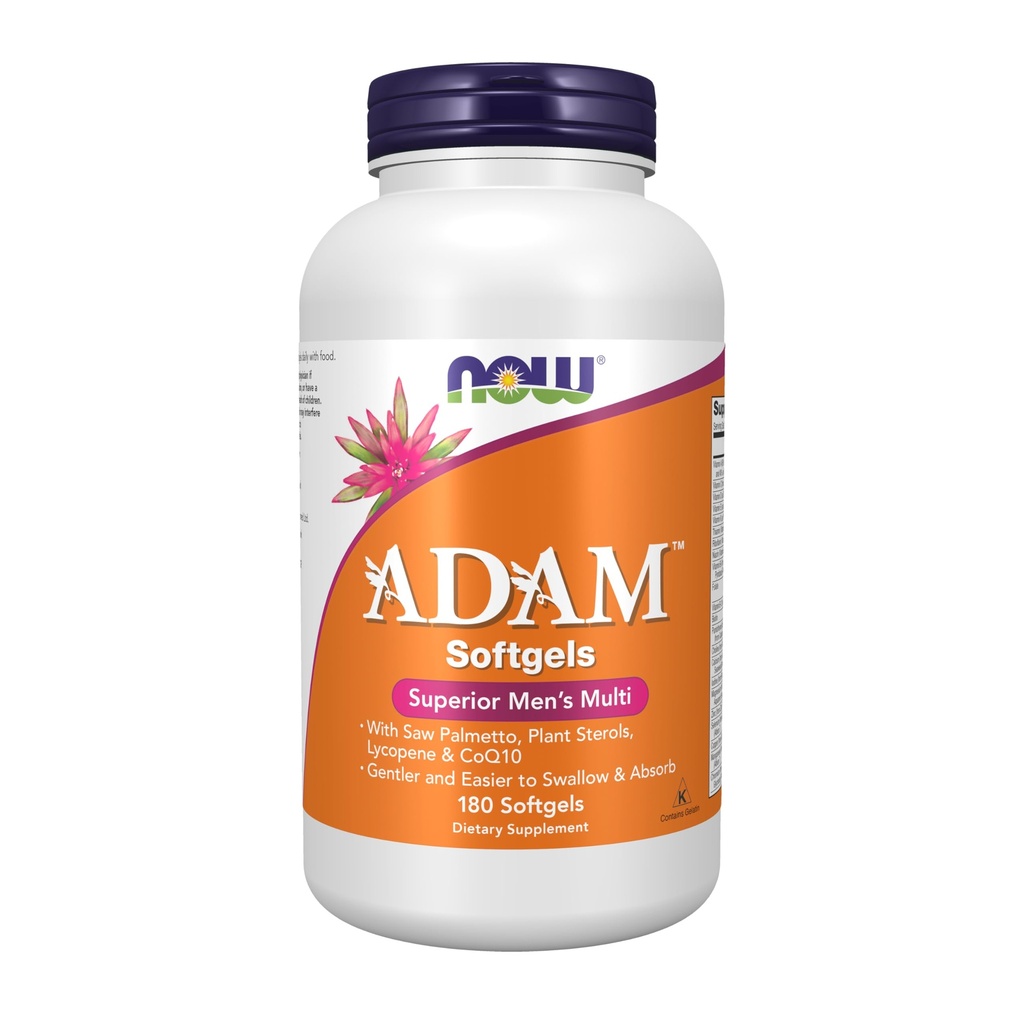 Now Foods Supplements, ADAMTM Multivitamin masculino com serra Palmetto, Sterols planta, Lycopene & CoQ10, 180 Softgels