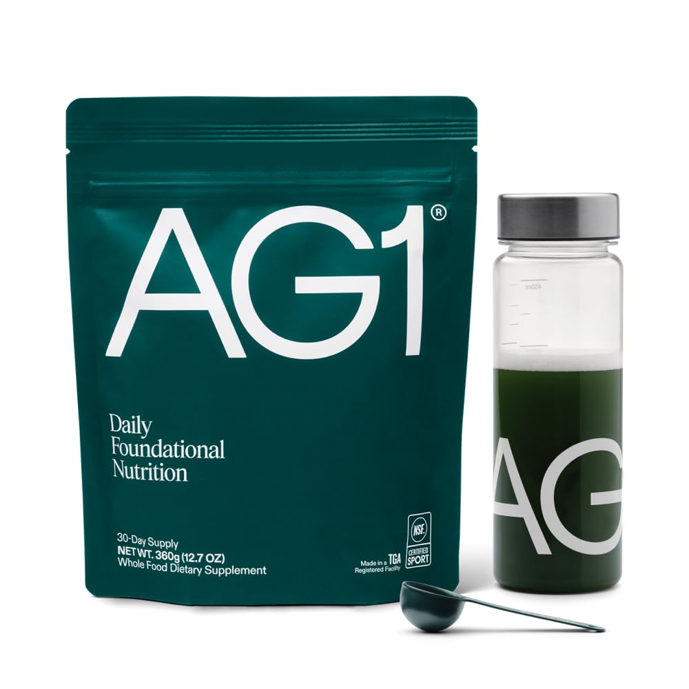 AG1 Greens Powder Supplement □ Melhorar a saúde da gut □ Multivitamina, Probiótico, Glúten Livre, Vegan e Keto Friendly