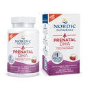 Naturals nórdicos DHA pré-natal, morango - 120 géis macios - 830 mg Omega-3 + 400 UI Vitamina D3 - Suporta o desenvolvimento do cérebro em bebês durante a gravidez e amamentação - Não-GMO - 60 Servings