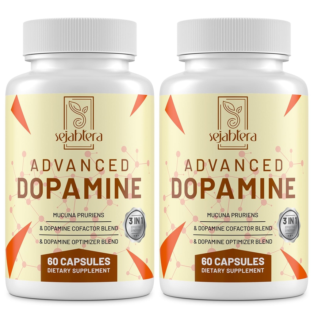 Extrato de Sementes de Dopamina Supplement-Mucuna Pruriens, Vitaminas Premium, Minerais e Extratos de Planta Natural para Unidade Mental, Claridade, Cápsulas Focus-120