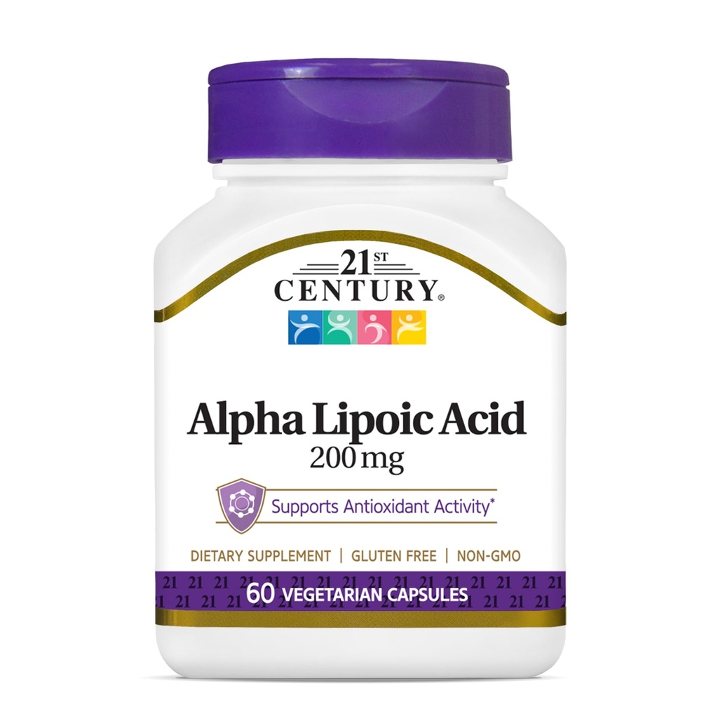 21th Century Healthcare Alpha Lipoic Acid 200 mg, 60 Count Vegetarian Cápsulas