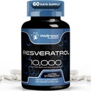 WELLNESS LABSRX Resveratrol 120 Cápsulas, Suplemento Resveratrol, Resveratrol 1000mg Raiz Polygonum, Trans Resveratrol para Envelhecimento Saudável, Coração, Apoio à Saúde do Cérebro - Vegan, Keto