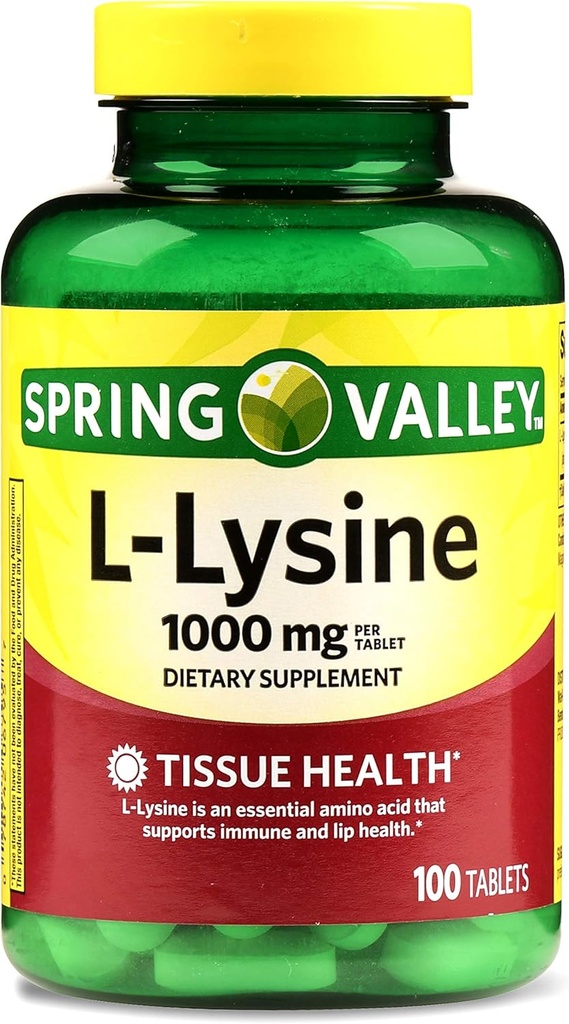 Spring Valley - L-Lysine 1000 mg, 100 Comprimidos