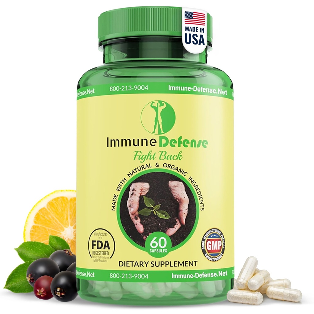 Imune Support Supplement - Imunes naturais e orgânicos para adultos - Imunidade Suporte com Vitamina C & Vitamina D, Alho, Ginger, Limão, Elderberry, Selenium e Zinco - 60 Cápsulas