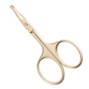 LIVINGO 3,75" Tesoura de cabelo de nariz facial pequena segurança, lâmina curvada com ponta arredondada aço inoxidável para manicure cutícula, sobrancelha, pele seca (ouro)