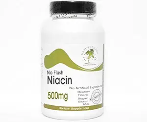 Sem Flush Niacin 500mg ~ 200 Cápsulas - Sem Aditivos ~ Suplementos de Natureza