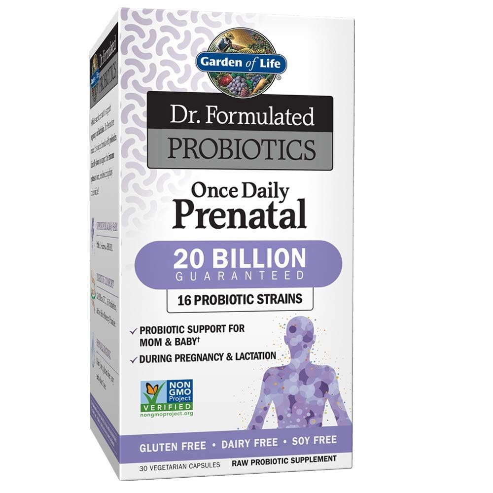 Jardim da Vida Dr. Probióticos Formulados Uma vez Dia Pré-Natal - Acidophilus & Bifidobactérias Probiótico Suporte para Mamãe & Bebê - Glúten, Leite & Soja Grátis - 30 Cápsulas Vegetarianas Conde