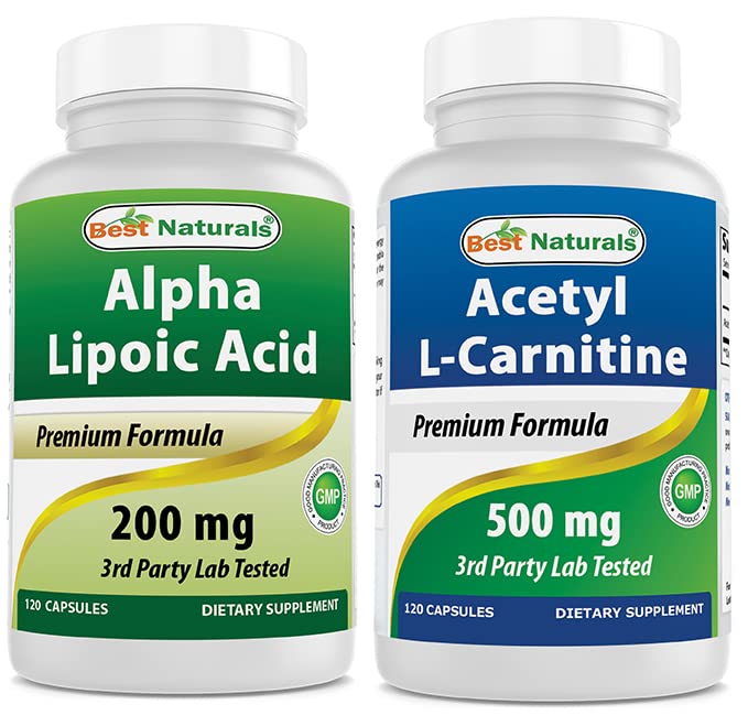 Melhor Natural Ácido Alfa Lipóico 200 Mg & Acetil L-Carnitina 500 Mg