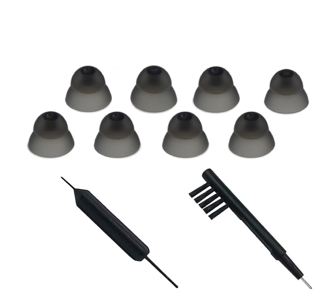 Aparelhos auditivos Aparelhos de limpeza de cúpulas auriculares Close Domes for Resound Sure Fit Style RIC RITE and Open Fit BTE Hearing Amplifier with Brush Cleaner (S Size 8PCS)