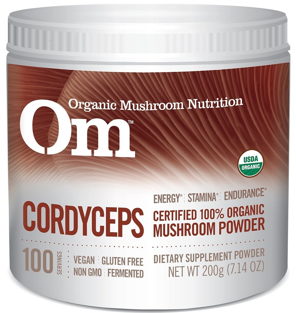 Om Orgânico Mushroom Superfood Pó, Cordyceps, 100 Servings, Energia e Endurance Supplement, 7.05 Ounce (Pacote de 1)