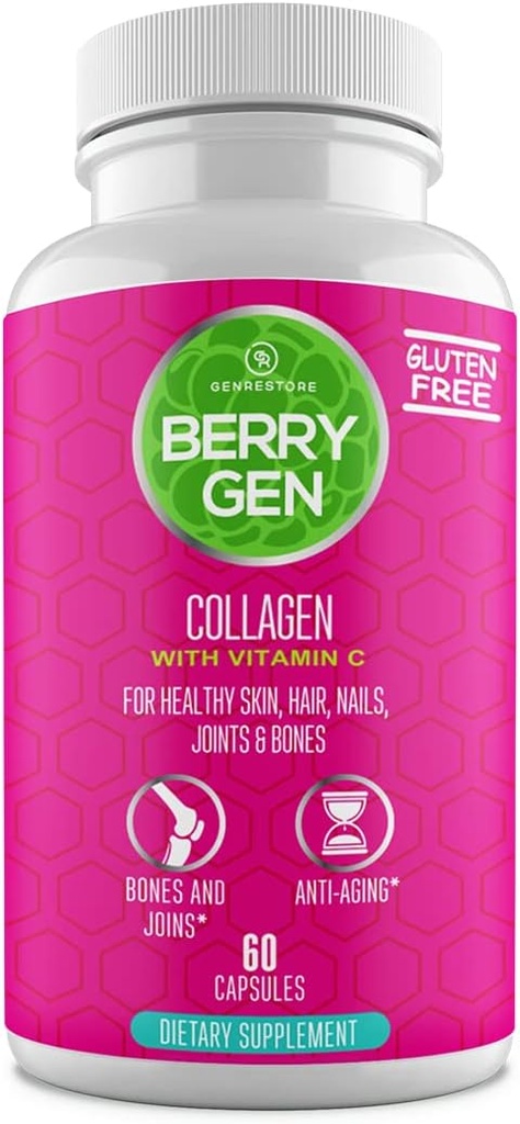 Colágeno Peptídeos Suplemento com Vitamina C, Biotina e Ácido Hialurônico - 60 Cápsulas - Fórmula Natural - Suporta articulações, cabelo, pele e unhas - Made in the USA