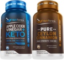 Herbtónicas Apple Cider Vinagre Cápsulas Plus Keto BHB □ Queimador de gordura e perda de peso Suplemento para Mulheres e Homens - Premium Ceilão Canela Cápsulas - Pílulas de canela eficaz para bem-estar melhorado