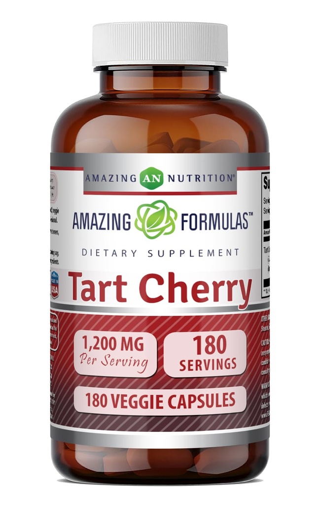 Fórmulas surpreendentes Tart Cherry 1200 MgPer Serving 180 Veggie Capsules Supplement "!