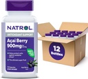 Natrol Acai Berry, Suplemento dietético, Proteção Antioxidante & Defesa, The Ultimate Super Fruit, 900 mg Cápsulas Veggie, 75 Count (Pack de 12)