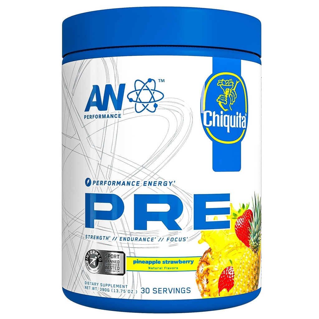 AN Performance Pré-Trabalho em pó Suplemento para homens e mulheres □ Energy Drink Mix com 300mg de cafeína + Beta Alanine + Citrulina