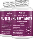 NuBest White - Skin Whitening Supplement, Suplemento para Anti Envelhecimento com Glutationa, Vitamina C, E, B2, Extrato de Cardo de Leite, Extrato de Chá Verde para Iluminar e Iluminar Pacote 2