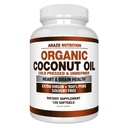 Arazo Nutrition Organic Coconut Oil 2000 MG - 100% Extra Virgin não refinado frio prensado para suporte de peso, pele, cabelo, unhas - 120 Cápsulas Softgel