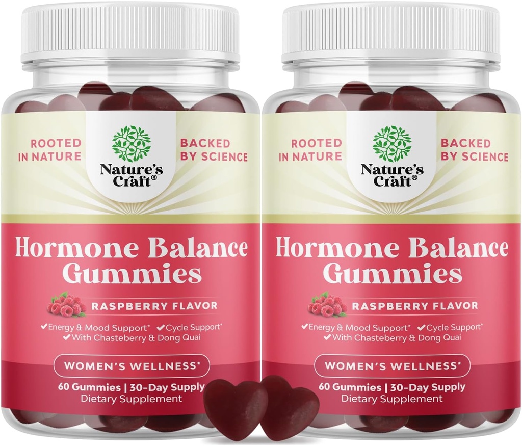 Equilíbrio hormonal para as mulheres chicletes de todas as idades - Suplemento de apoio PMS para as mulheres para regular o ciclo menstrual e equilíbrio hormonal Menopausa & Mood Swings com vitamina B6 & Dong Quai - 60 Mastigações - 2 pacote