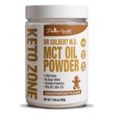 Saúde Divina Keto Zone® MCT Oil Powder (Pão de Gengibre) 330 G Fonte de 30 dias do Dr. Colbert's Keto Zone Diet Book (Greamer de Café) 70% C8 30% C10
