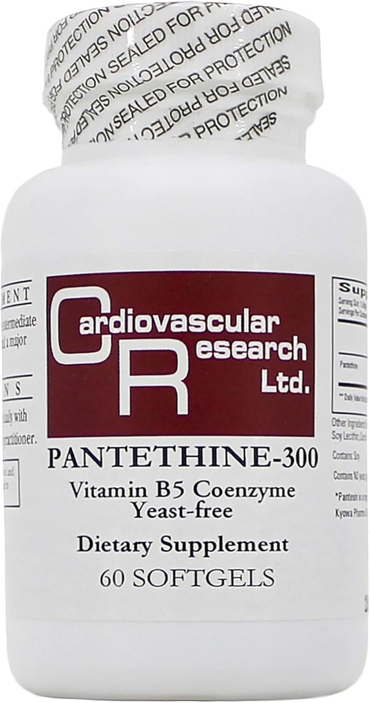 Pantetina 300mg (Pantesin) 60 Softgels - 2 Pack - Fórmulas Ecológicas/Pesquisa Cardiovascular