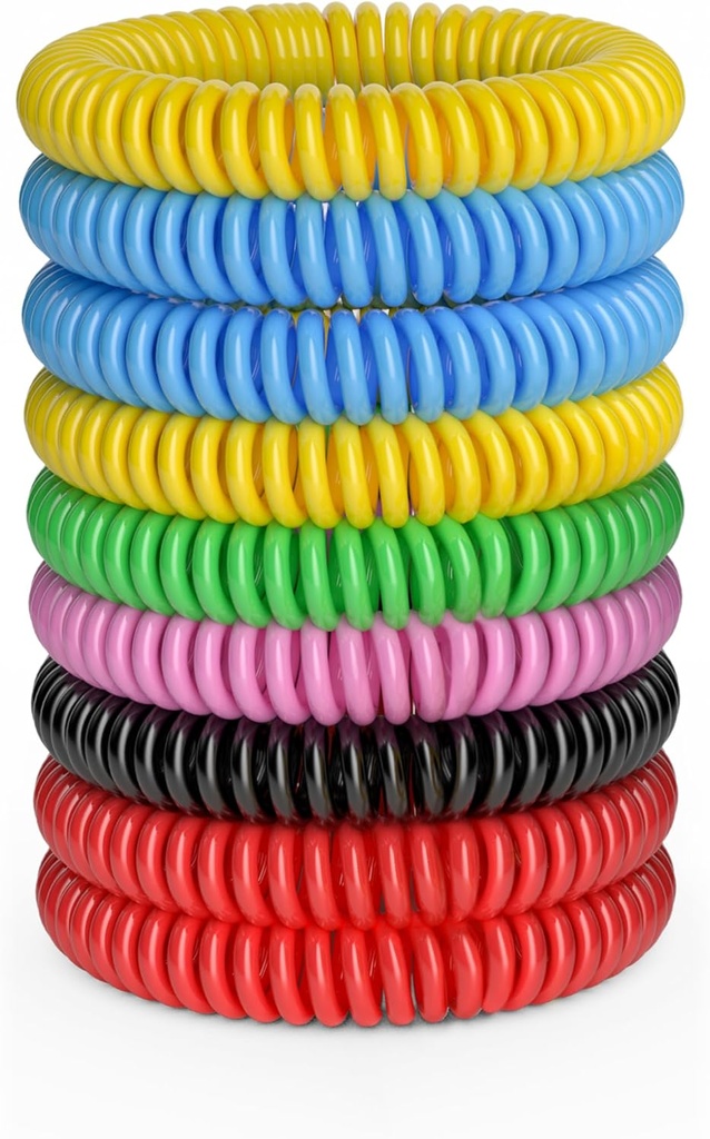 12 Pacote Pulseiras Mosquito, Bandas Mosquito para Adultos e Crianças com Individualmente Envolto & DEET Pulseiras livre, natural e impermeável Pulseiras Citronella para Camping Caminhadas