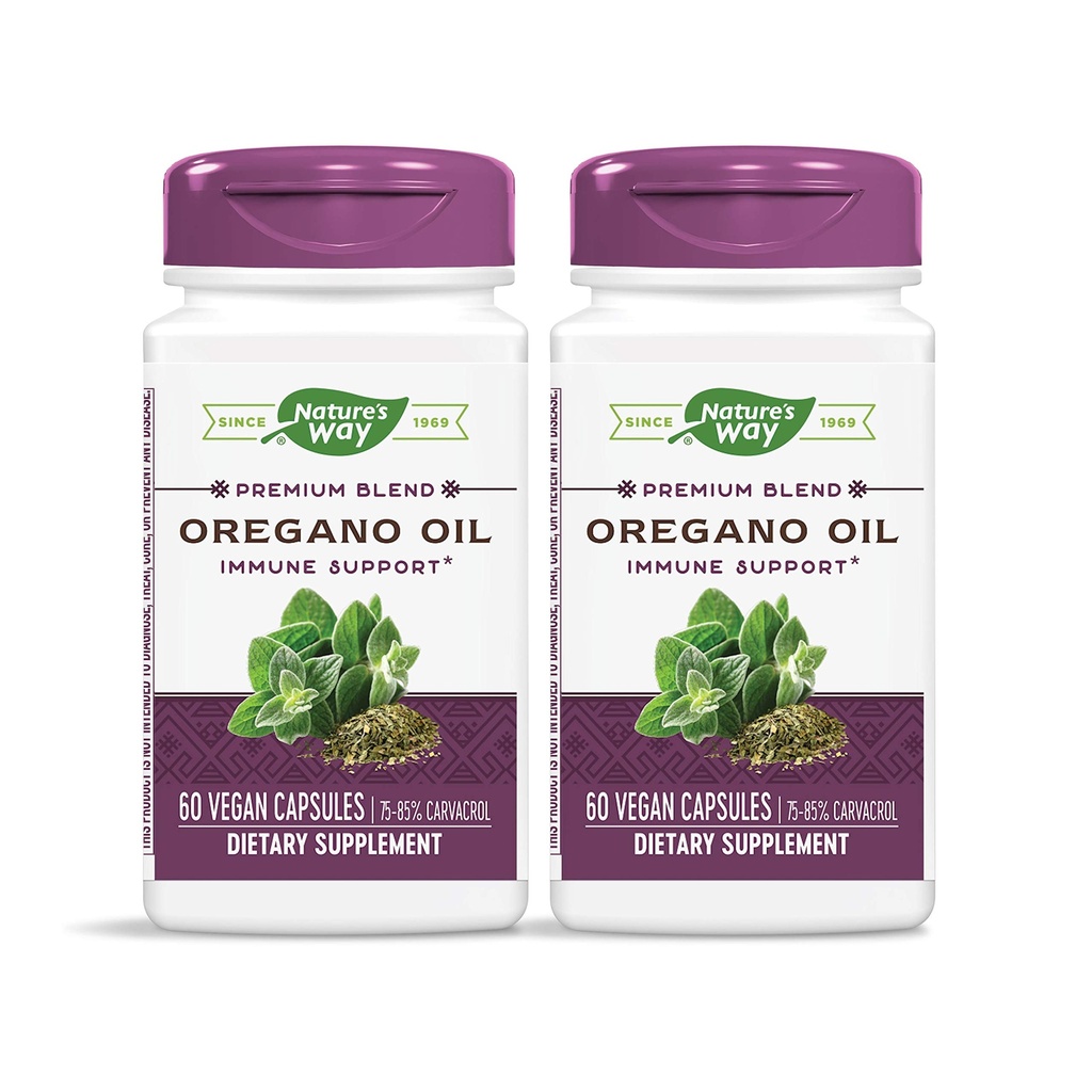 Via Natural Óleo de Orégano 75-85% Carvacrol por cápsula, Vegetariano, 60 Cápsulas Vegetarianas, Embalagem de 2