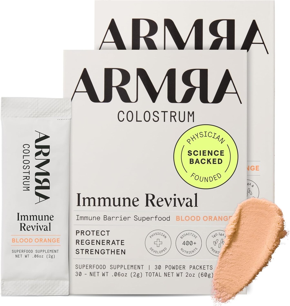 ARMRA ColostrumTM Pó . Sangue Laranja . Saúde e inchaço . Pele e cabelo . Imunidade . Keto, Gluten & Fat-Free .