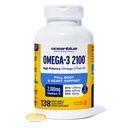 Oceanblue Professional Triple Strength Omega DPA Fish Oil Supplements 2100mg, High Potence EPA DHA, Wild Caught, Burpless, 69 Servings (138 Conde Natural sabor laranja)