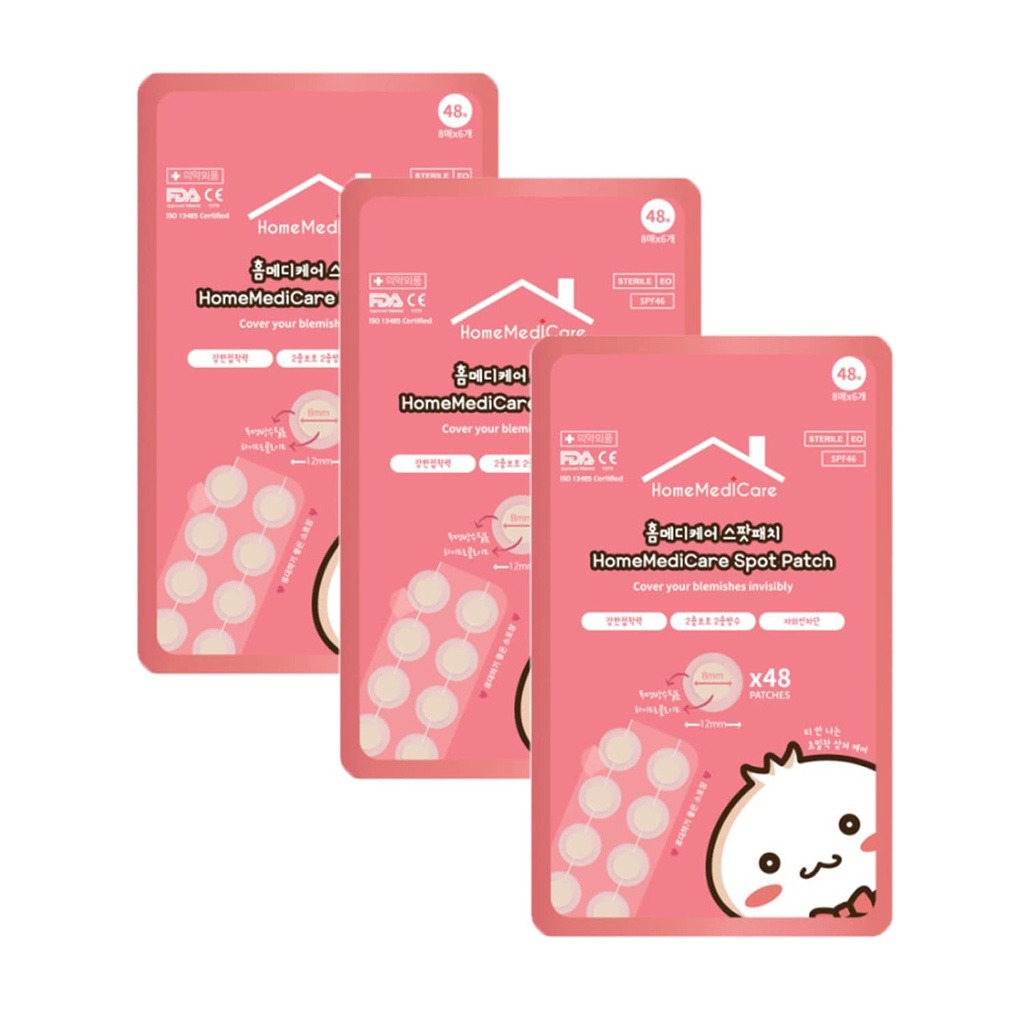Spot Bean Homemedicare Acne Korean Pimple Spot Healing Patch Absorving Hydrocolloid Acne Pimple Patch SPF46 (144 Patches) Cover Blemish & Zits