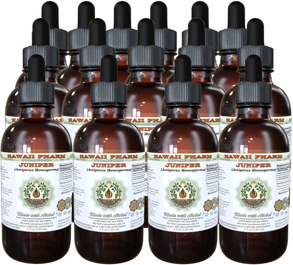 Juniper extrato líquido livre de álcool, Juniper orgânico (Juniperus Monosperma) Berry seco Glicerita Havaí Pharm Natural Herbal Suplemento 15x4 oz