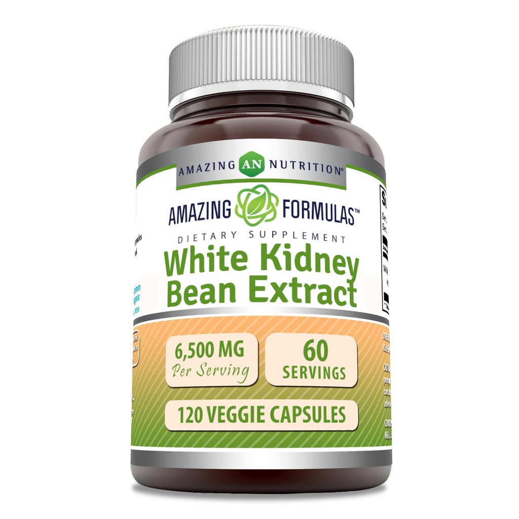 Fórmulas surpreendentes White Kidney Bean Extract 6500 Mg Cápsulas Vegetarianas Não-GMO □ Gluten-Free .