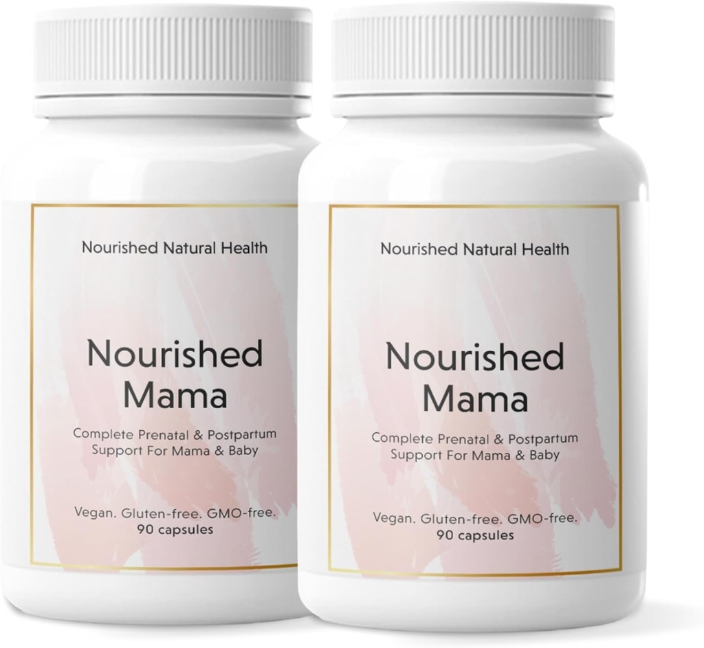 Nutrição Mama Pré-natal Multi Vitamina - Vegan Multivitamin para Pré-concepção, Gravidez, Apoio Pós-parto e Amamentação - Livre de Ferro com Folato Metilado & Alta Dose Colina - 180 Cápsulas