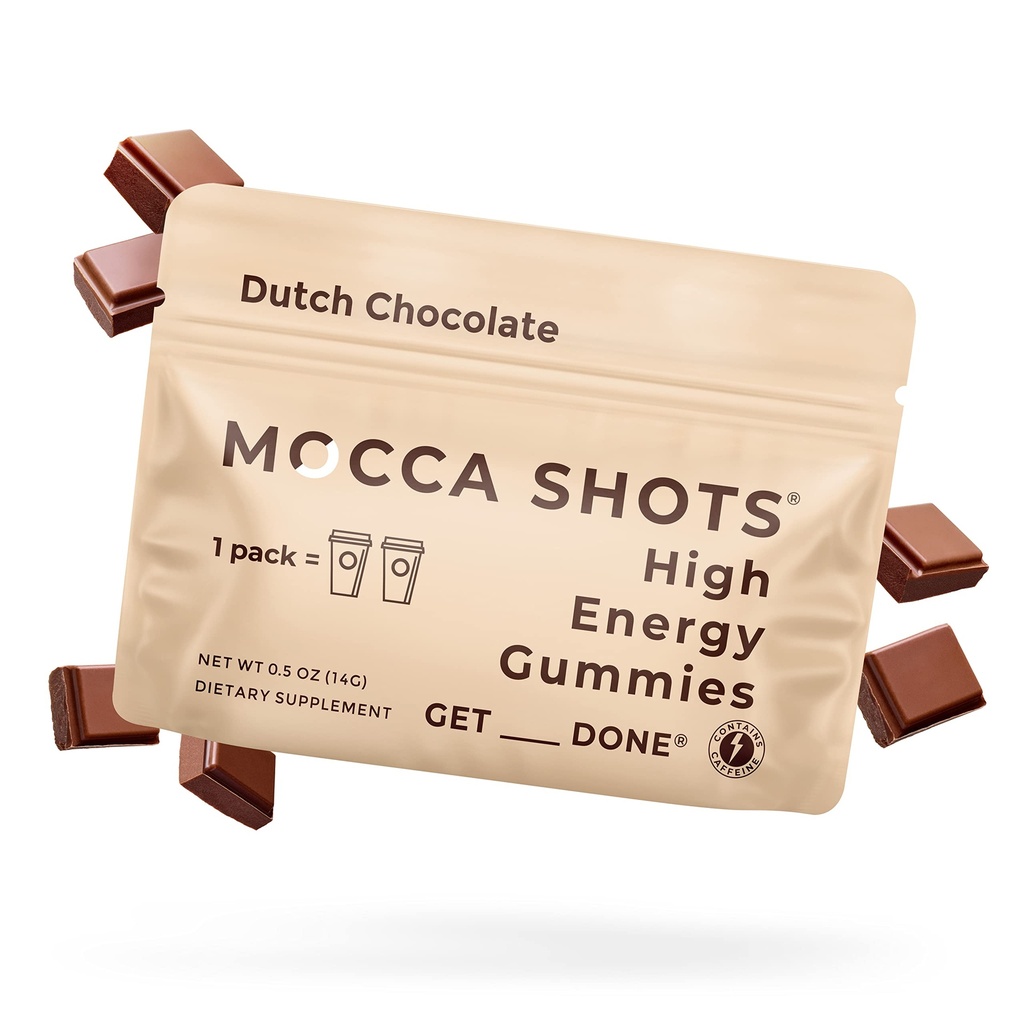 SGC Seattle Gummy Company Caffeine Energy Gummies 12-Pack, Dutch Chocolate Mocca Energy Chews, Nootropic, Vegan, Baseada em plantas, Gluten Free, 200mg Caffeine