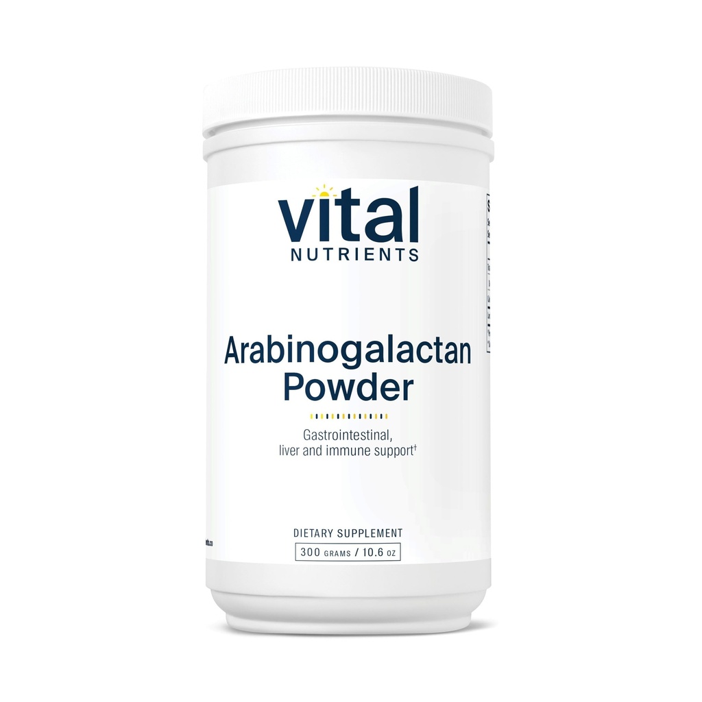 Nutrientes vitais Arabinogalactan Pó - Vegan Prebiótico Suplemento de fibra para a saúde GI, fígado, e Imune Support* - Glúten, leite, soja livre - Não-GMO - 300g