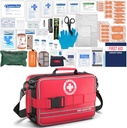 Kits abrangentes de primeiros socorros- kits avançados de trauma com compartimentos etiquetados, kits médicos de emergências grandes para carro, casa, camping e emergências ao ar livre -324Piece Set