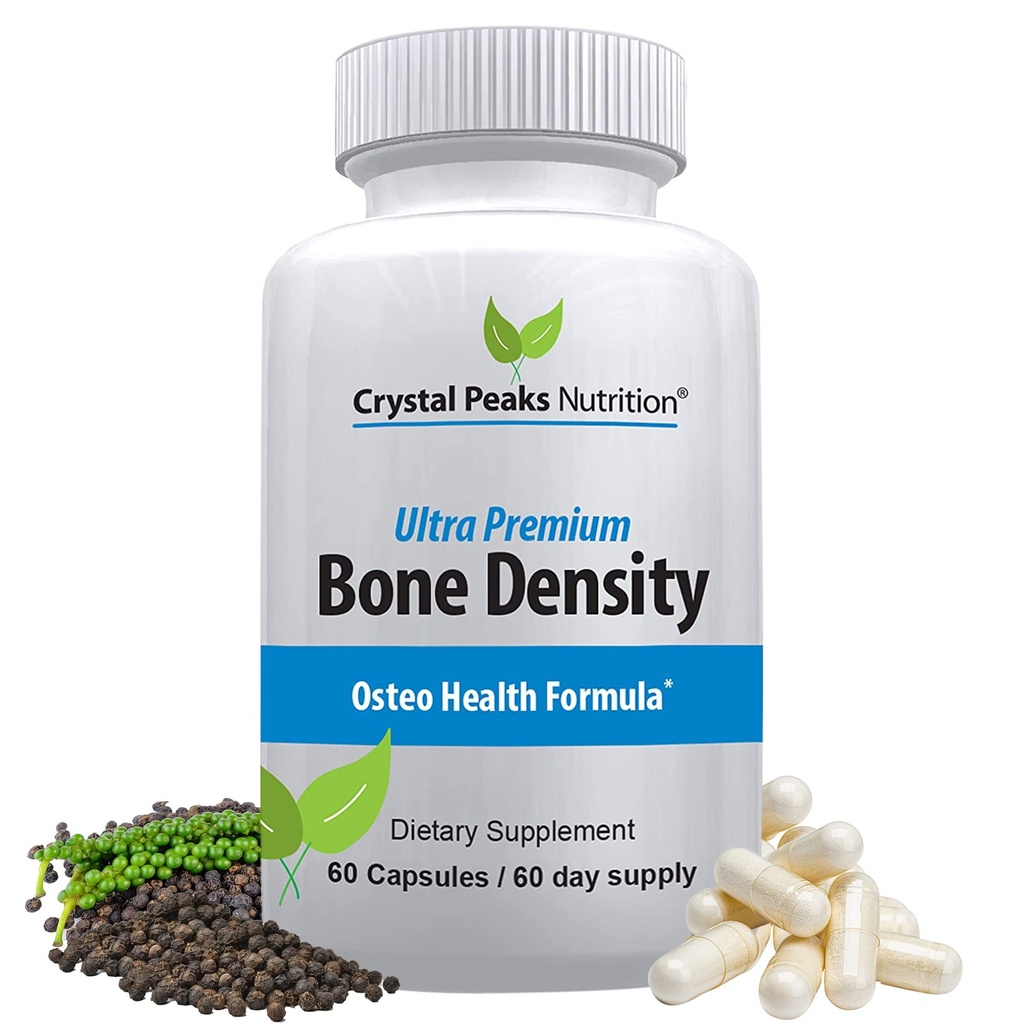 Fórmula óssea Ultra Premium - Carbonato de cálcio w/Vitamin K2 & D3 - Suplementos de cálcio para ossos - Promove a força óssea para que você possa permanecer ativo - 60 Cápsulas, 60 dias de fornecimento