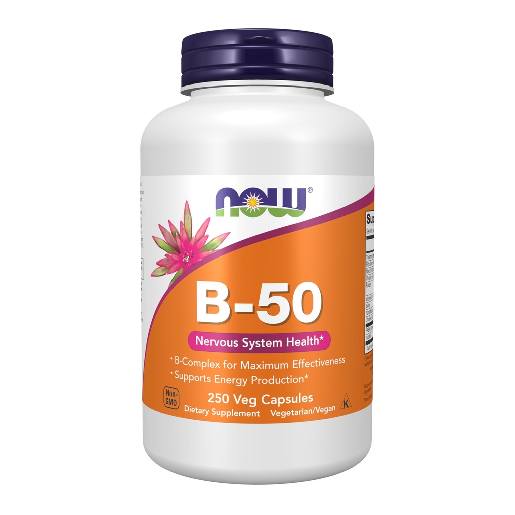 AGORA Suplementos, Vitamina B-50, Produção de Energia*, Saúde do Sistema Nervoso*, 250 Cápsulas Veg