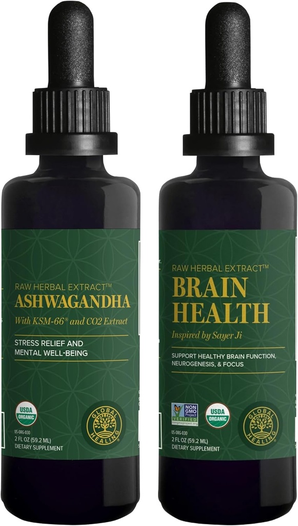 Centro de cura global Ashwagandha & Brain Health Kit - Complexo Ashwagandha, Suporta humor, Função