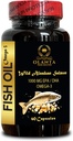 Omega 3 Fish Oil - Fonte Omega 3 Suplemento, Wild-Caught Fish Oil, Orgânico Omega 3 Fatty Acid Suplementos arrotar 1 garrafa 60 cápsulas